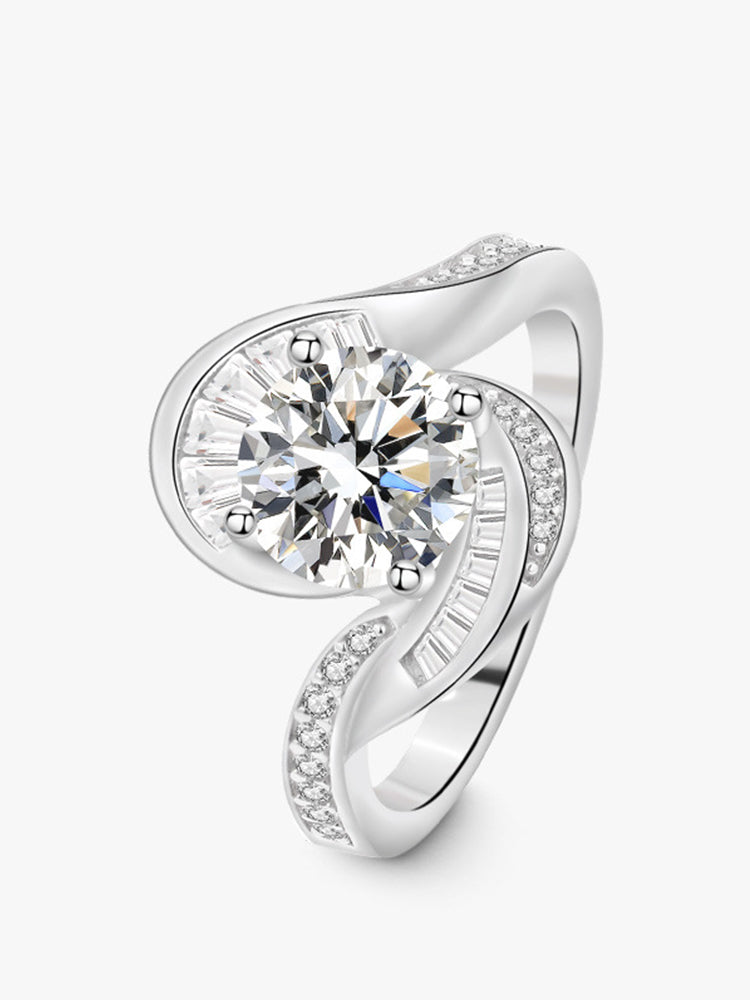 2 Carat Brilliant Round Cut Moissanite Ring