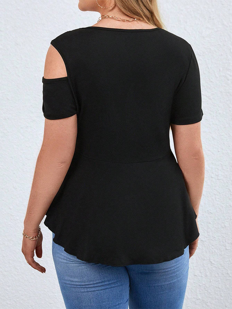 Asymmetrischer Ausschnitt Twist Front Cut Out Tee