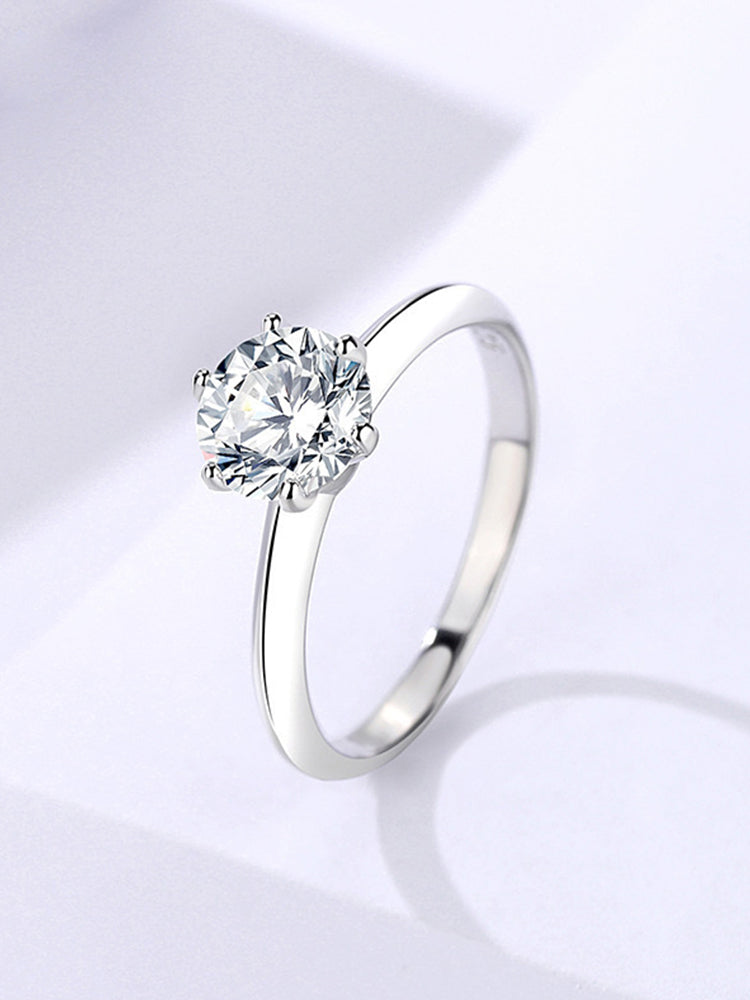 1-2 Carat Round Cut Moissanite Solitaire Ring