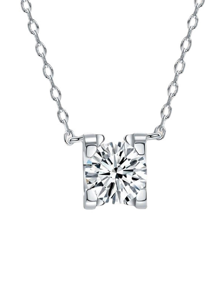 Moissanite Minimalist Pendant Necklace for Women