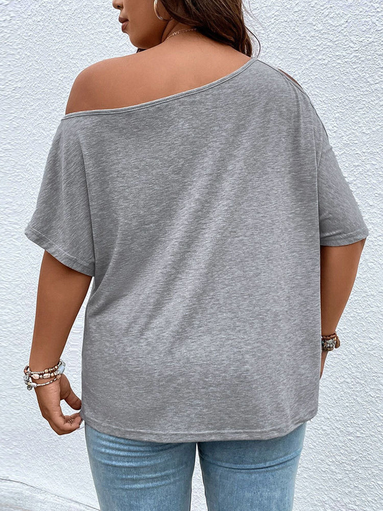 Asymmetrischer Ausschnitt Batwing Sleeve Cut Out Tee