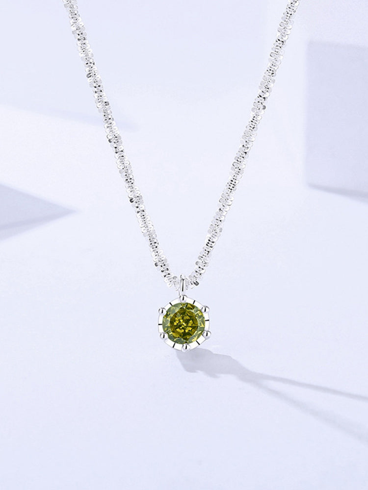 Round Cut Moissanite Stone Solitairen Necklace